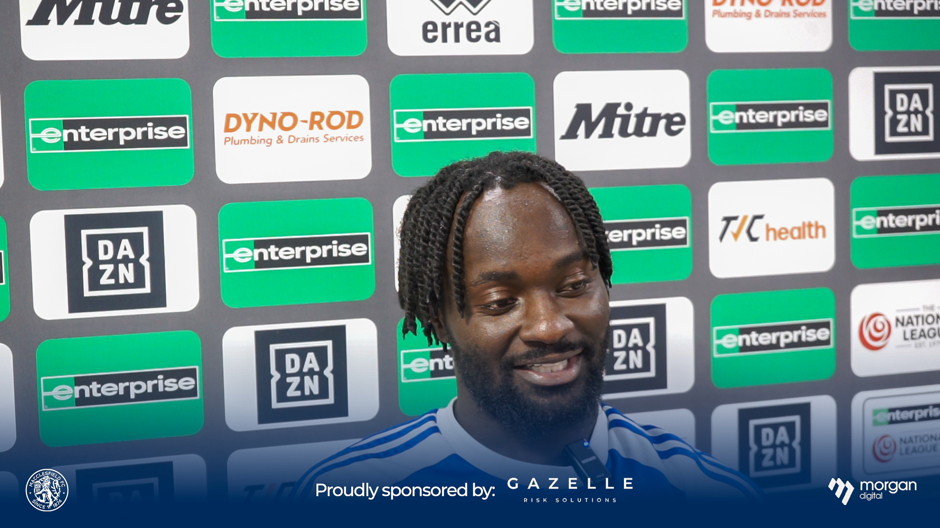 Justin Johnson reacts to victory over Curzon Ashton