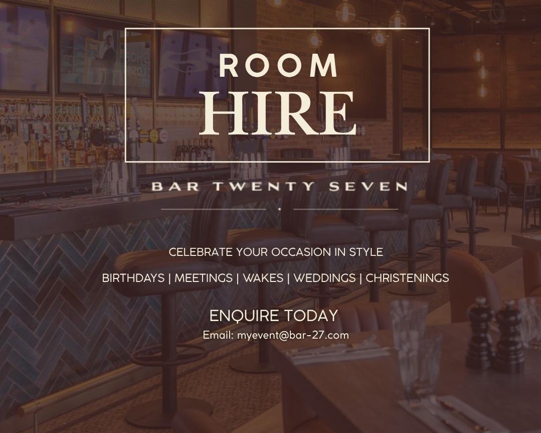 ROOM HIRE – BAR TWENTY SEVEN
